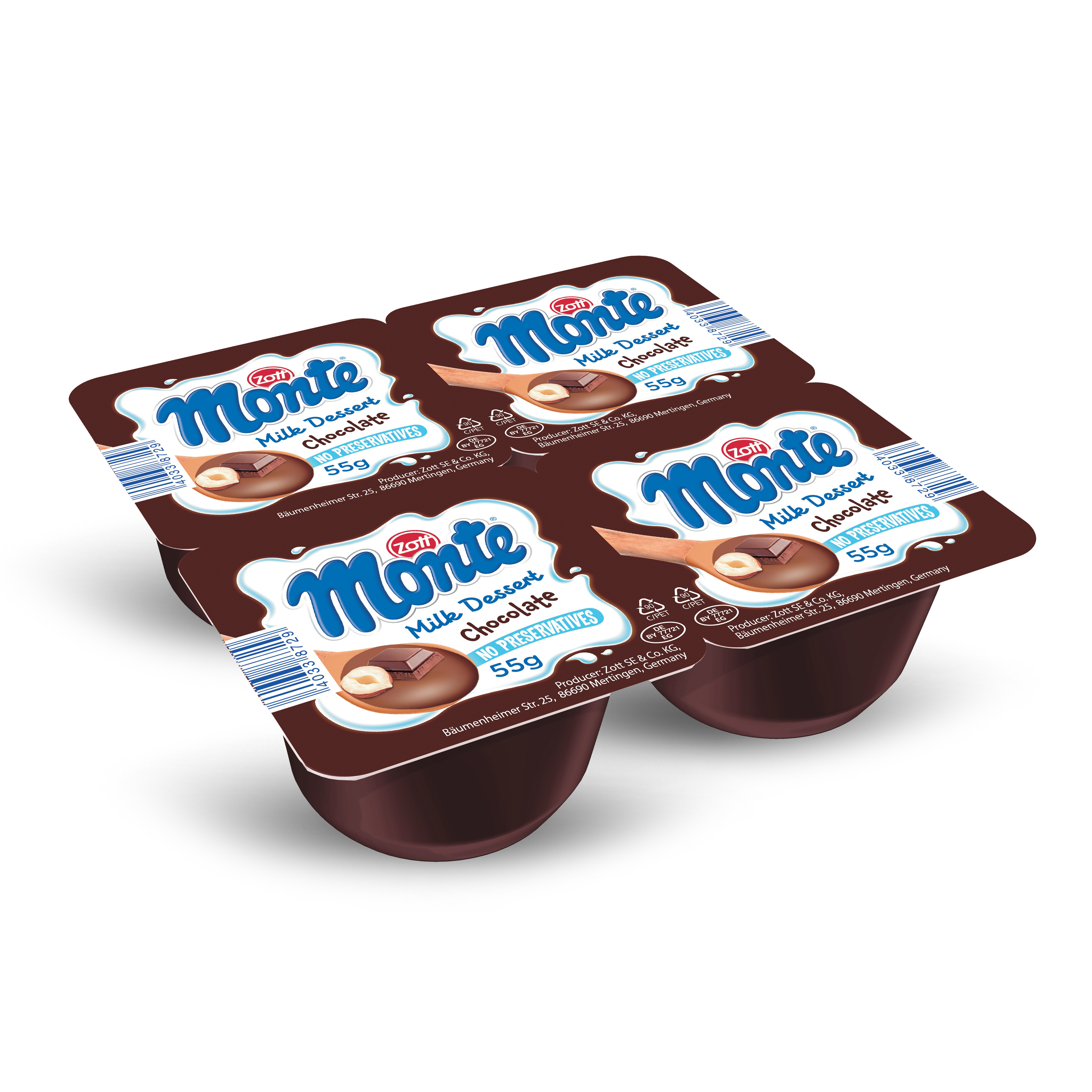 MONTE CHOCOLATE CREAM DESSERT 4x55G