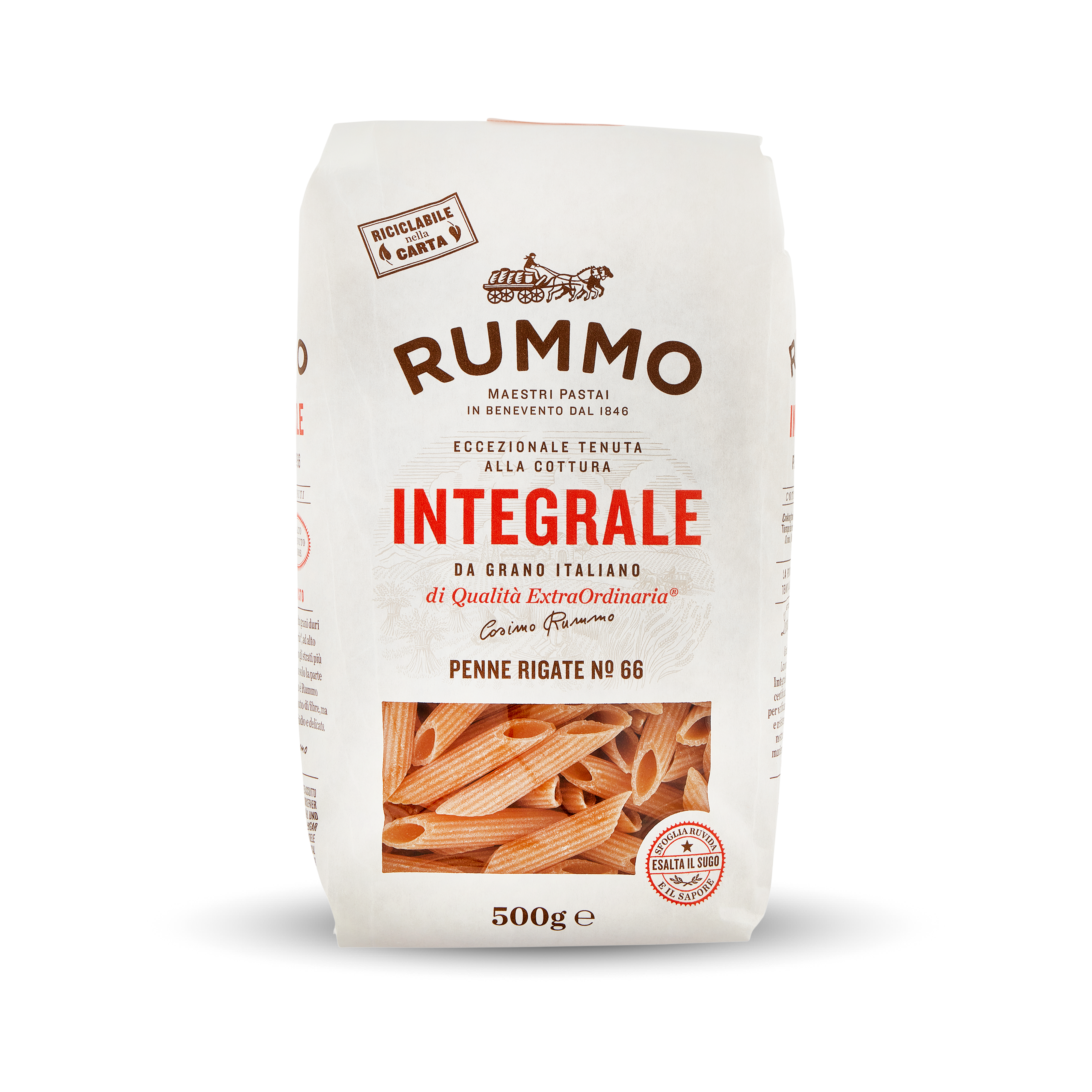 PENNE INTEGRALE WHOLE WHEAT 500G